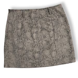 Haute Monde, Snakeskin pattern mini skirt, stretch, Gray, L